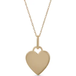 Cluster Diamond Heart Pendant, 14K Yellow Gold