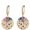 Confetti Colorful Gemstone Earrings, 14K Yellow Gold