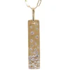 Confetti Diamond and Gold Bar Pendant Necklace, 14K Yellow Gold