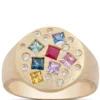Confetti Gemstone and Diamond Ring, 14K Yellow Gold