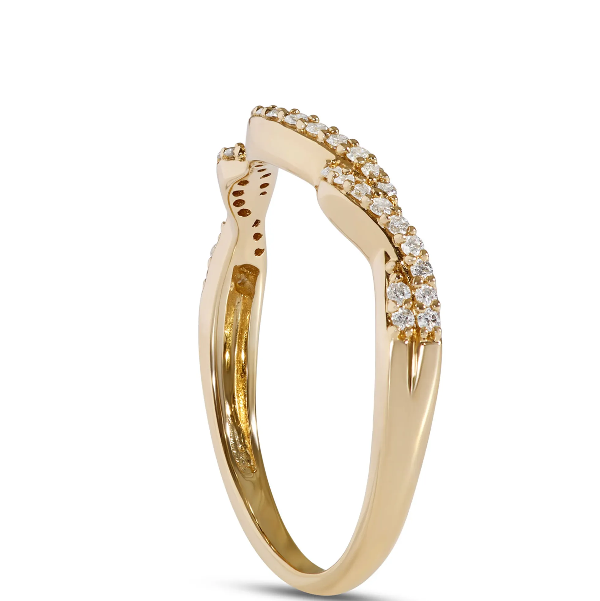 Contour Diamond Band, 14K Yellow Gold