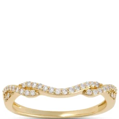 Contour Diamond Band, 14K Yellow Gold