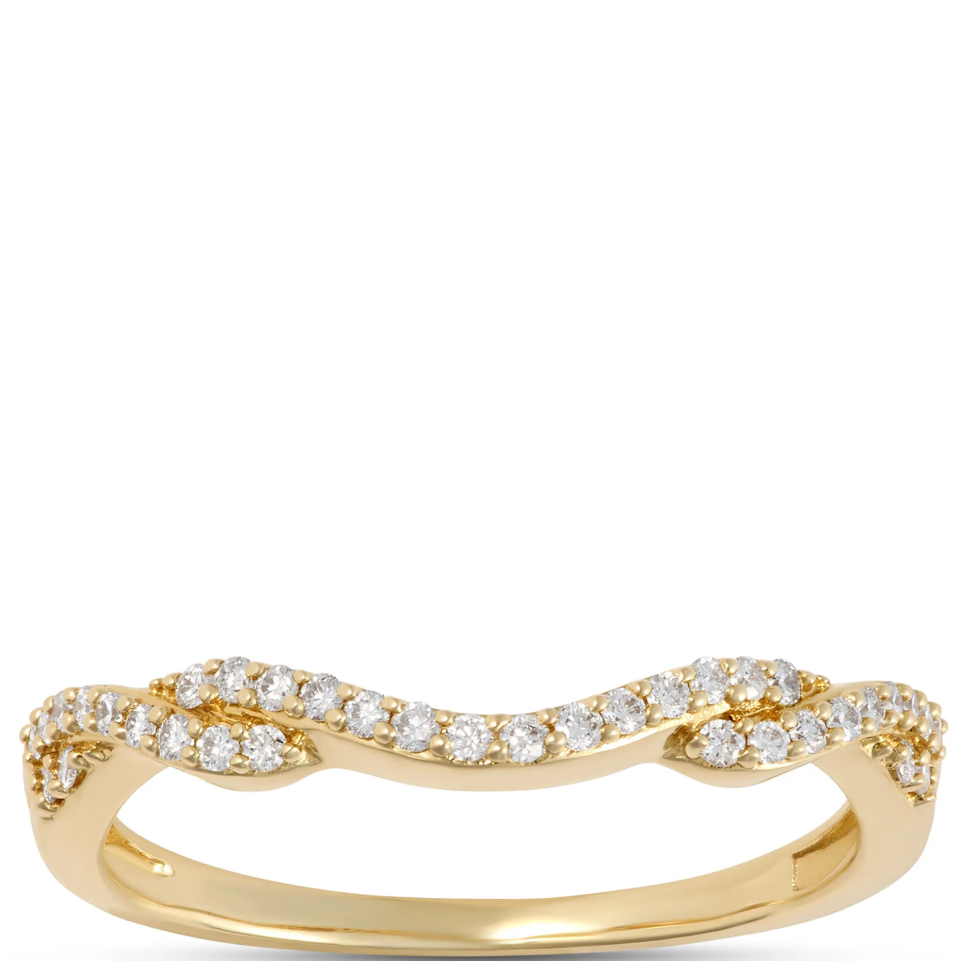 Contour Diamond Band, 14K Yellow Gold