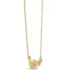 Crescent Moon and Stars Diamond Pendant, 14K Yellow Gold