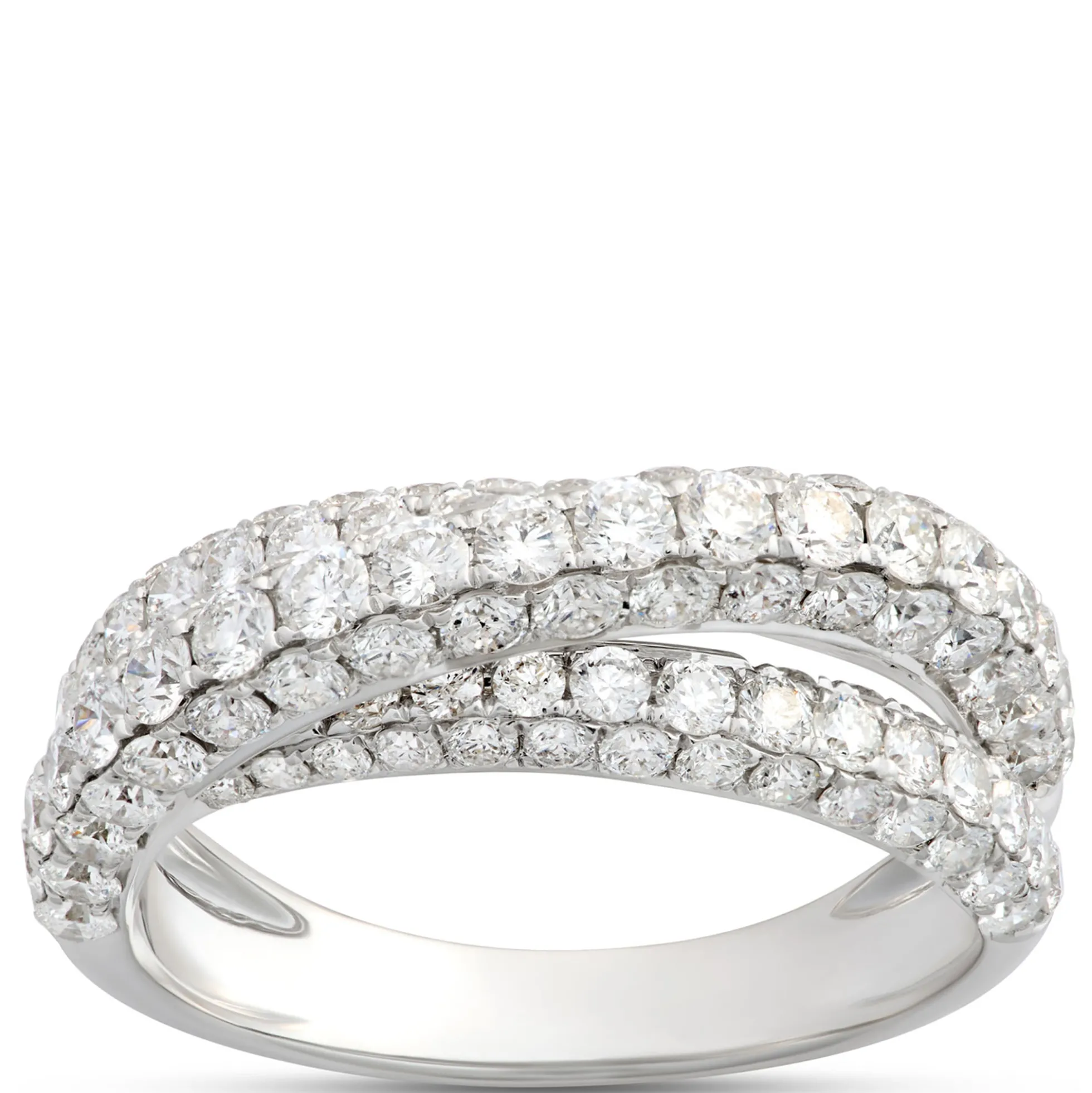 Crossover Diamond Ring in 14K White Gold