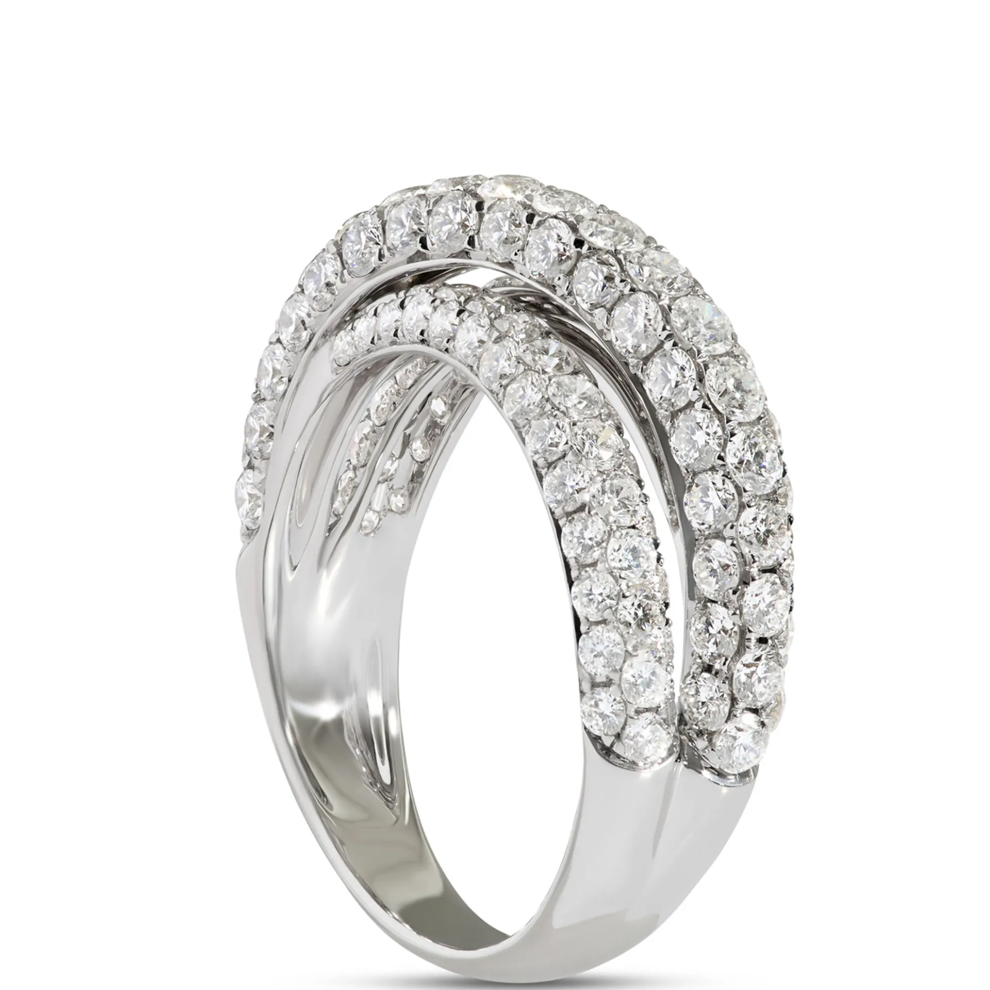 Crossover Diamond Ring in 14K White Gold