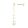 Cultured Freshwater Pearl Drop Back Dangle Earrings, 14K Yellow Gold