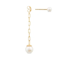 Cultured Freshwater Pearl Drop Back Dangle Earrings, 14K Yellow Gold