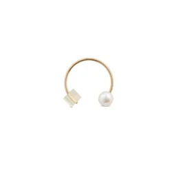 Cultured Freshwater Pearl Hoop Earrings, 14K Yellow Gold