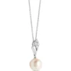 Cultured Pearl Pendant, 14K White Gold