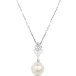 Cultured Pearl Pendant, 14K White Gold