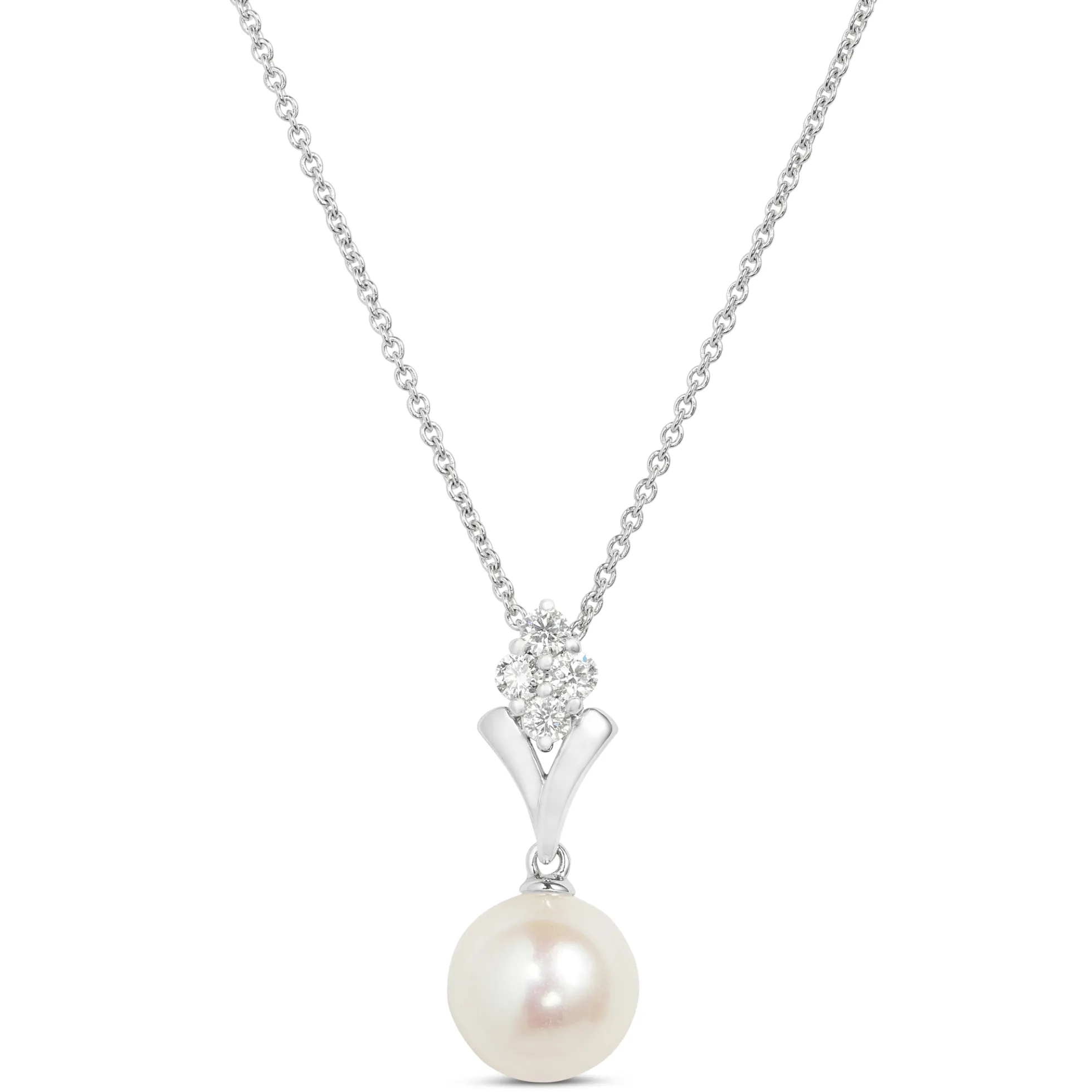 Cultured Pearl Pendant, 14K White Gold