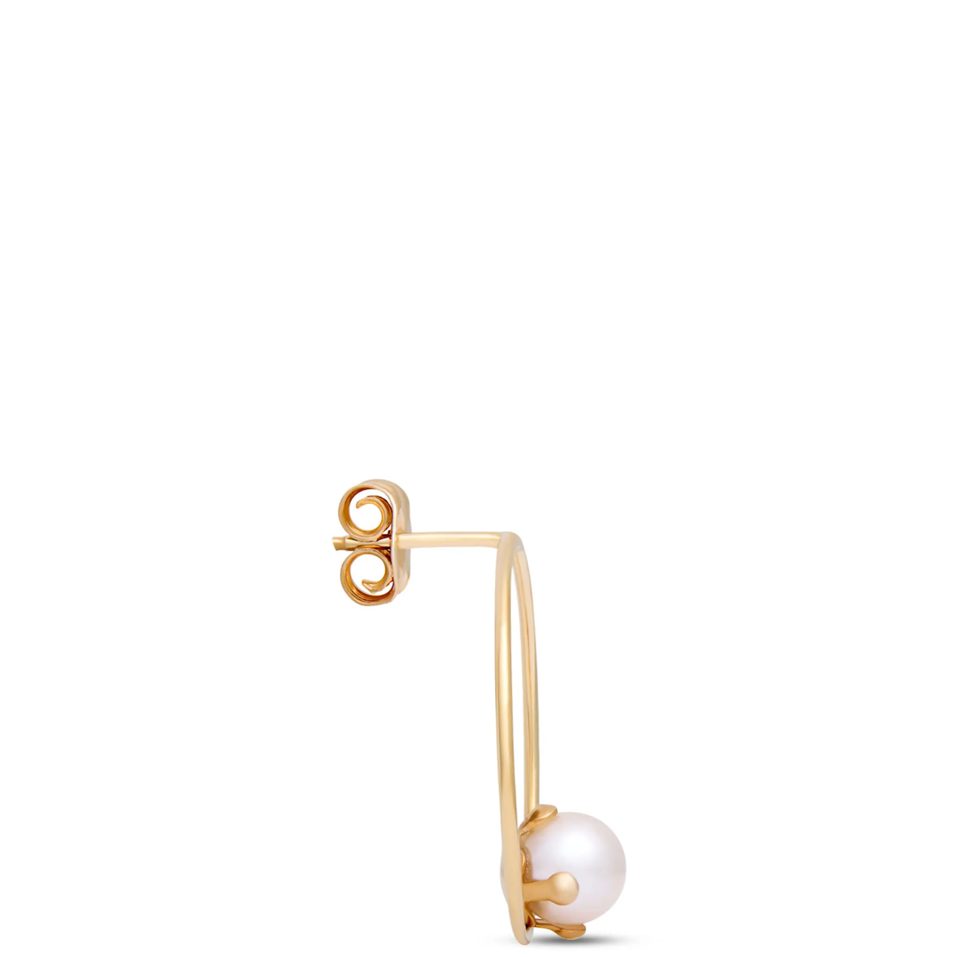 Cultured Pear Open Center Earrings, 14K Yellow Gold