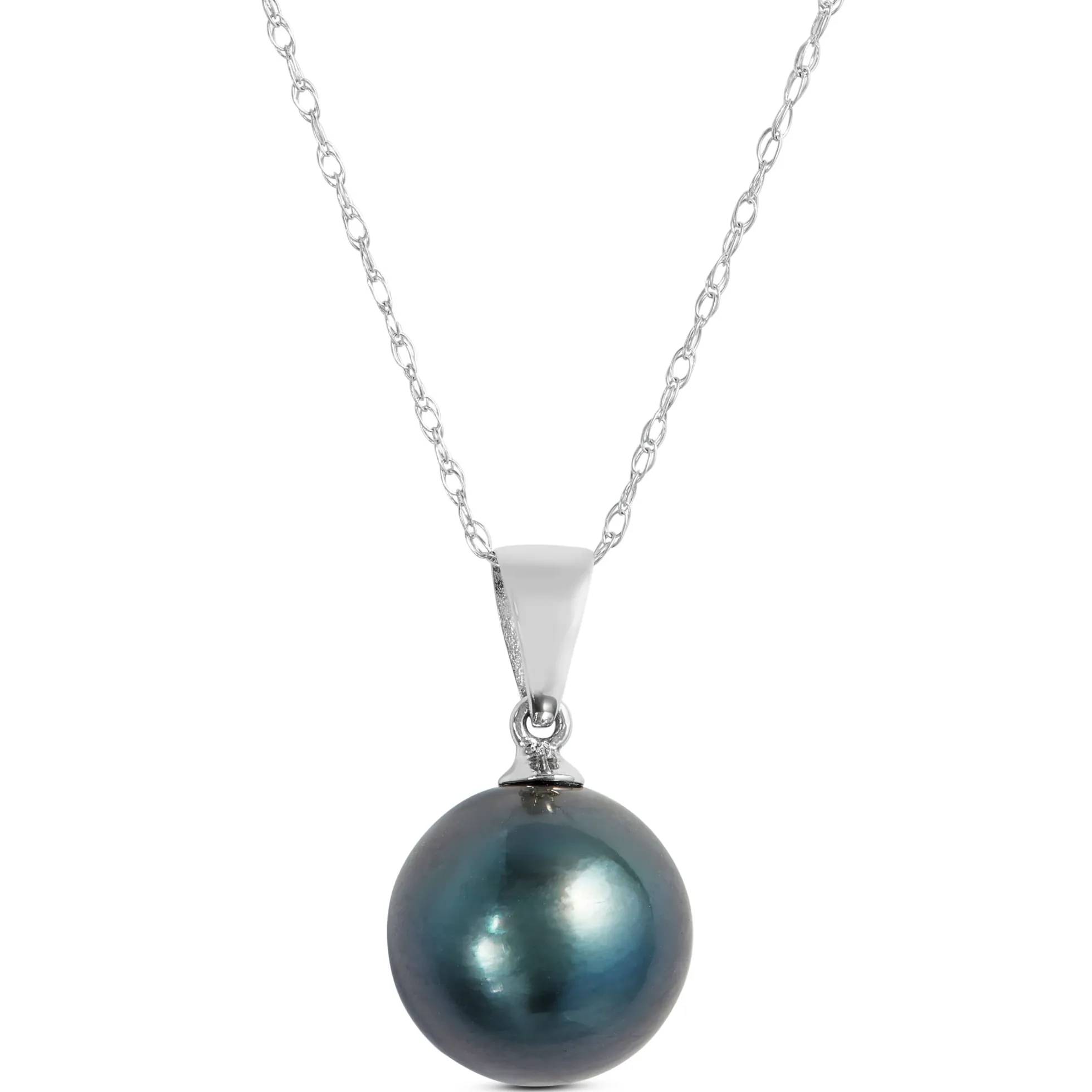Cultured South Sea Tahitian Pearl Pendant, 14K White Gold