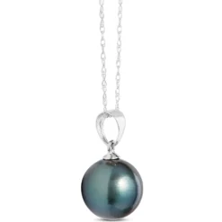 Cultured South Sea Tahitian Pearl Pendant, 14K White Gold