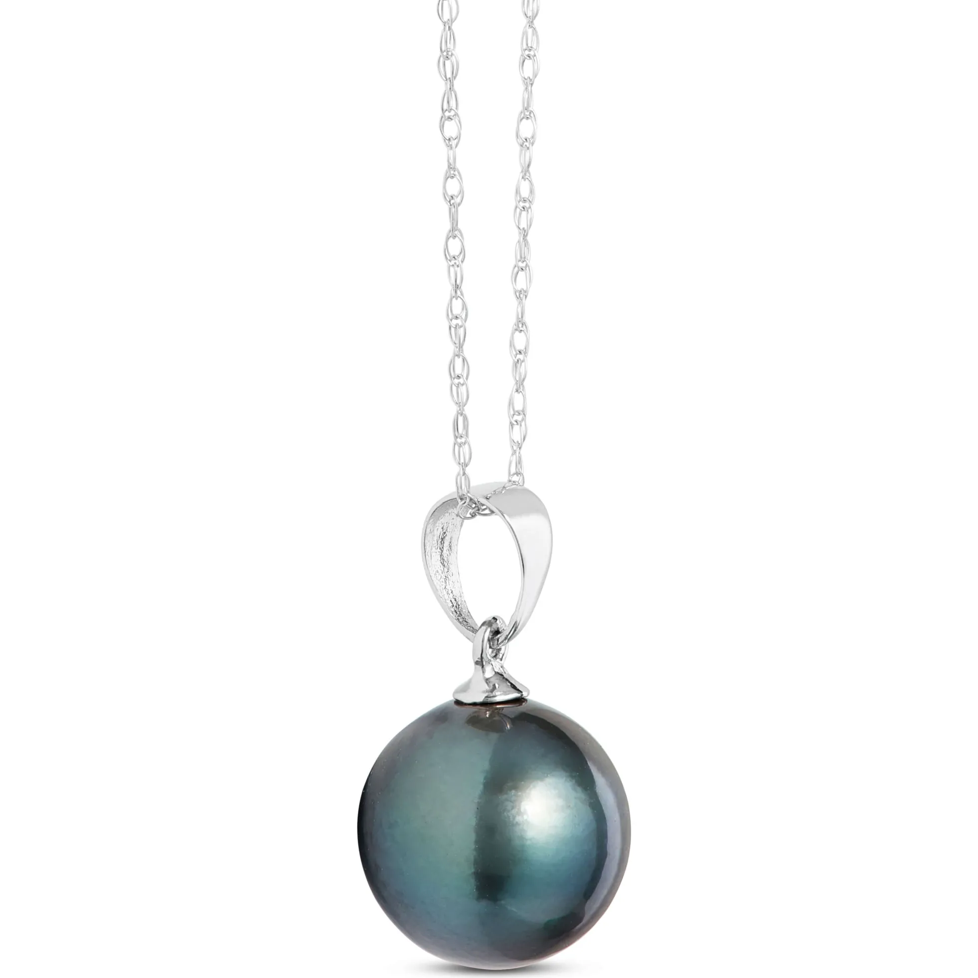 Cultured South Sea Tahitian Pearl Pendant, 14K White Gold