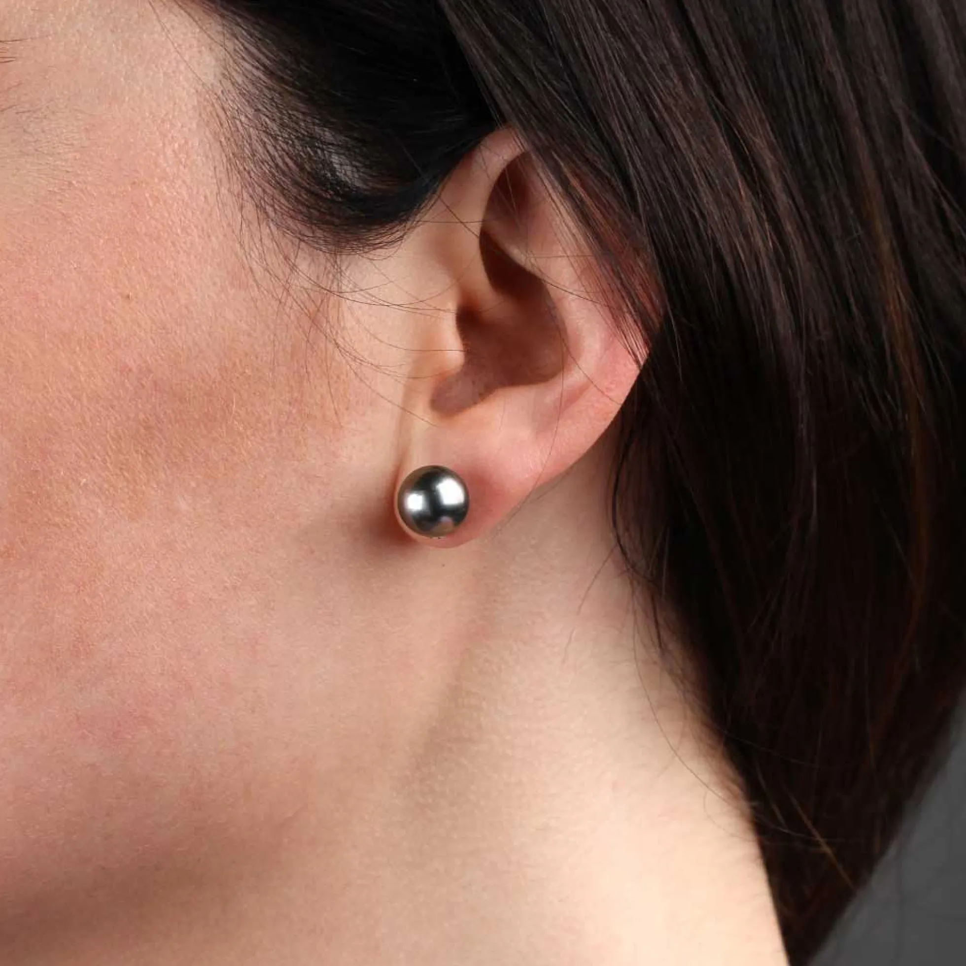 Cultured South Sea Tahitian Pearl & Diamond Earrings, 14K White Gold