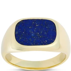 Cushion Lapis Ring, 14K Yellow Gold