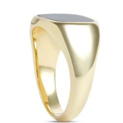 Cushion Onyx Ring, 14K Yellow Gold