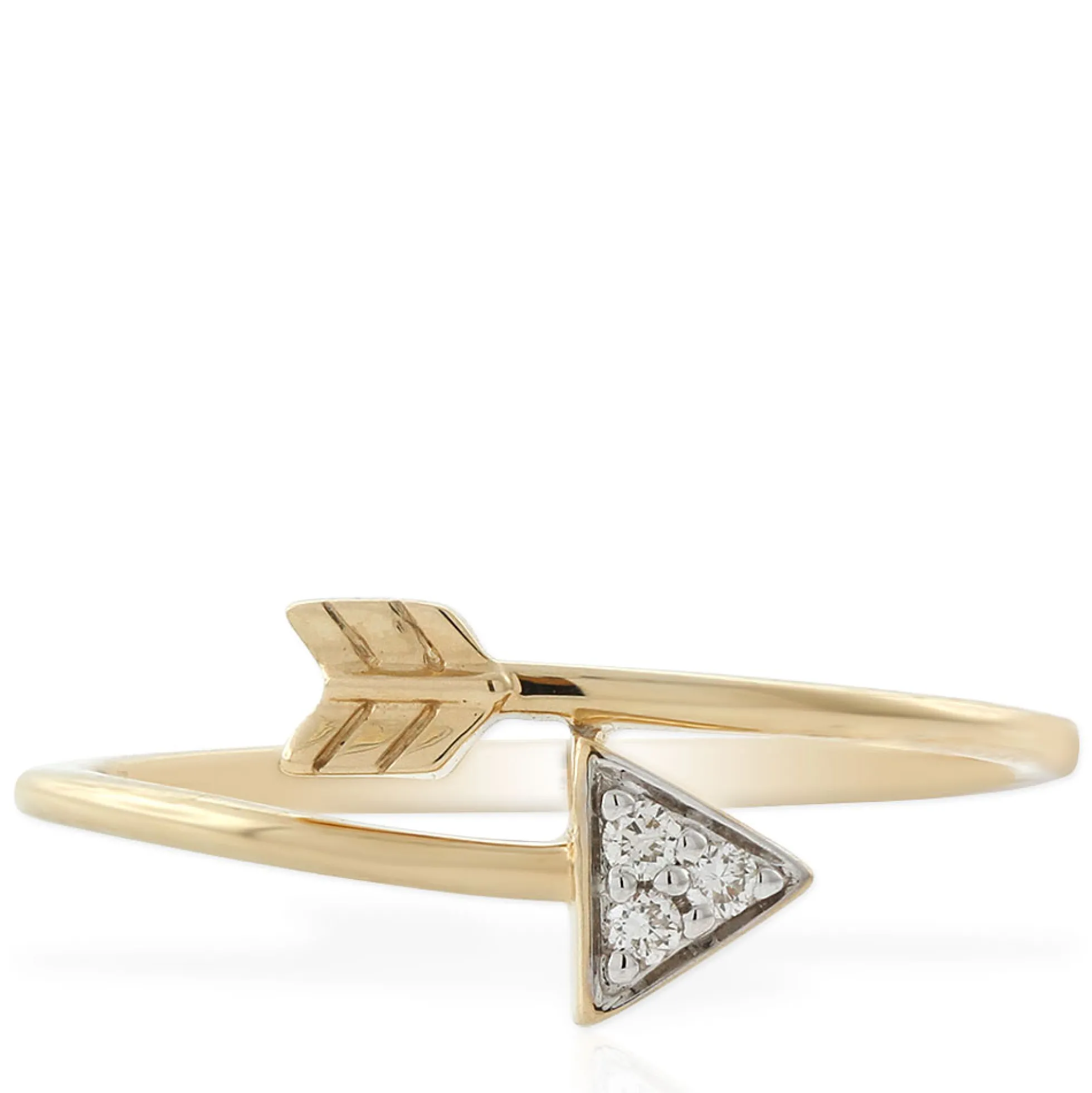 Diamond Arrow Midi Ring 14K