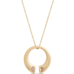 Diamond Bypass Circle Pendant, ½ Carat, 14K Yellow Gold