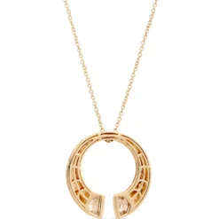 Diamond Bypass Circle Pendant, ½ Carat, 14K Yellow Gold