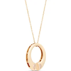 Diamond Bypass Circle Pendant, ½ Carat, 14K Yellow Gold