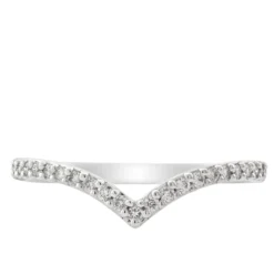 Diamond Chevron Midi Ring 14K