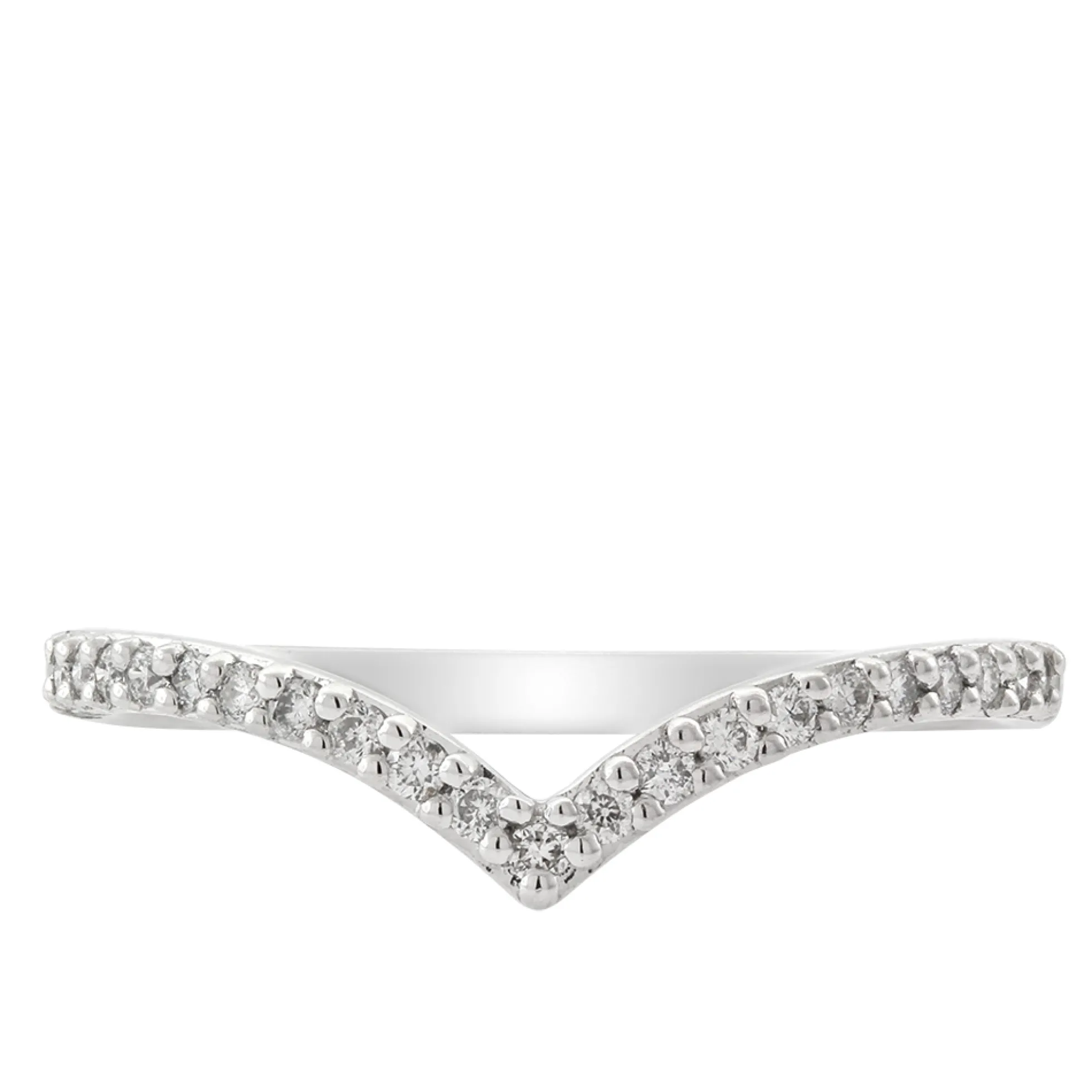 Diamond Chevron Midi Ring 14K