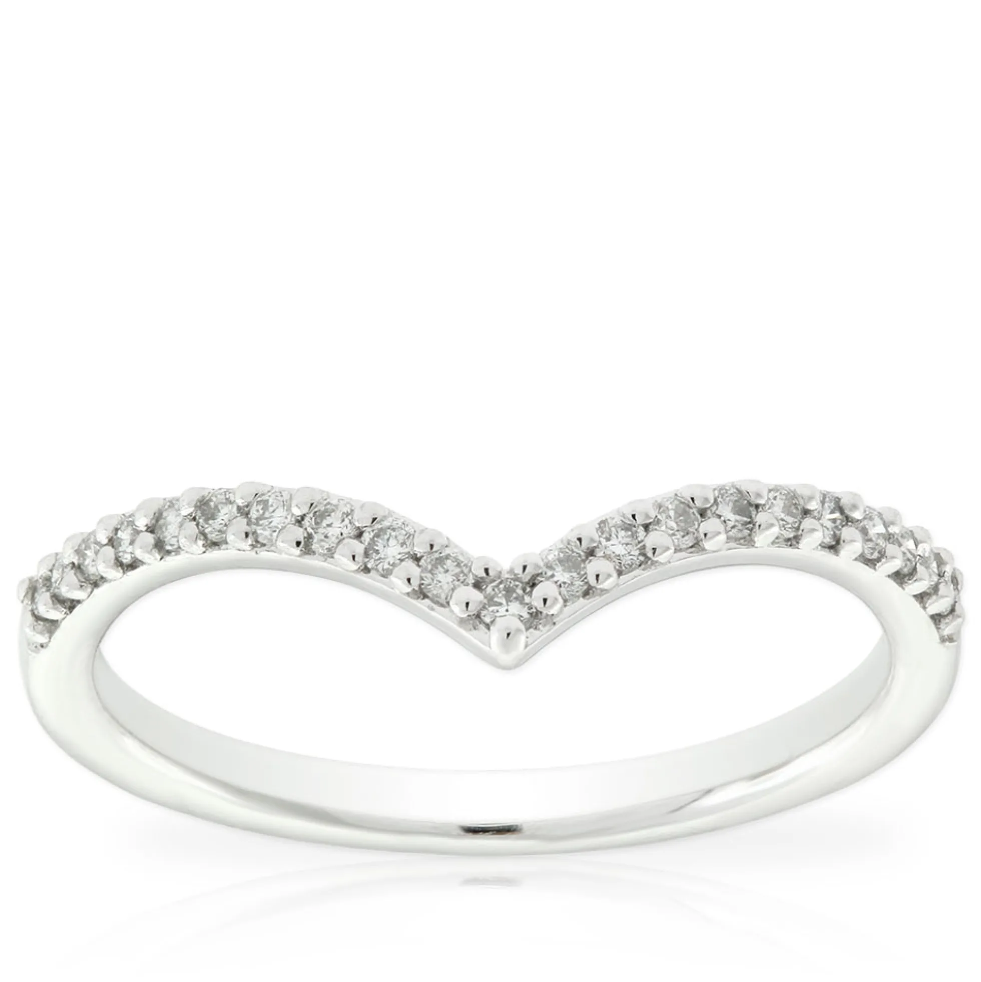 Diamond Chevron Midi Ring 14K