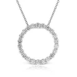 Diamond Circle Pendant 14K, 1 ctw.
