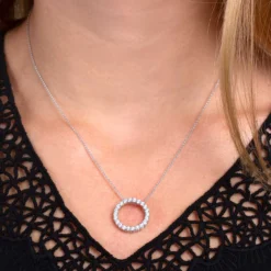 Diamond Circle Pendant 14K, 1 ctw.