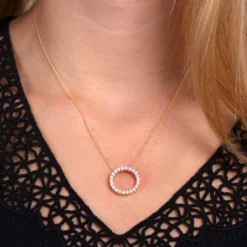 Diamond Circle Pendant 14K, 1 ctw.