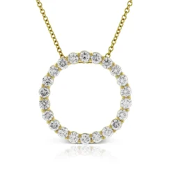 Diamond Circle Pendant 14K, 1 ctw.