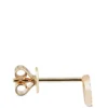 Diamond Circle Single Stud Earring, 14K Yellow Gold