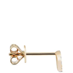 Diamond Circle Single Stud Earring, 14K Yellow Gold