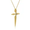 Diamond Cluster Cross Necklace 14K