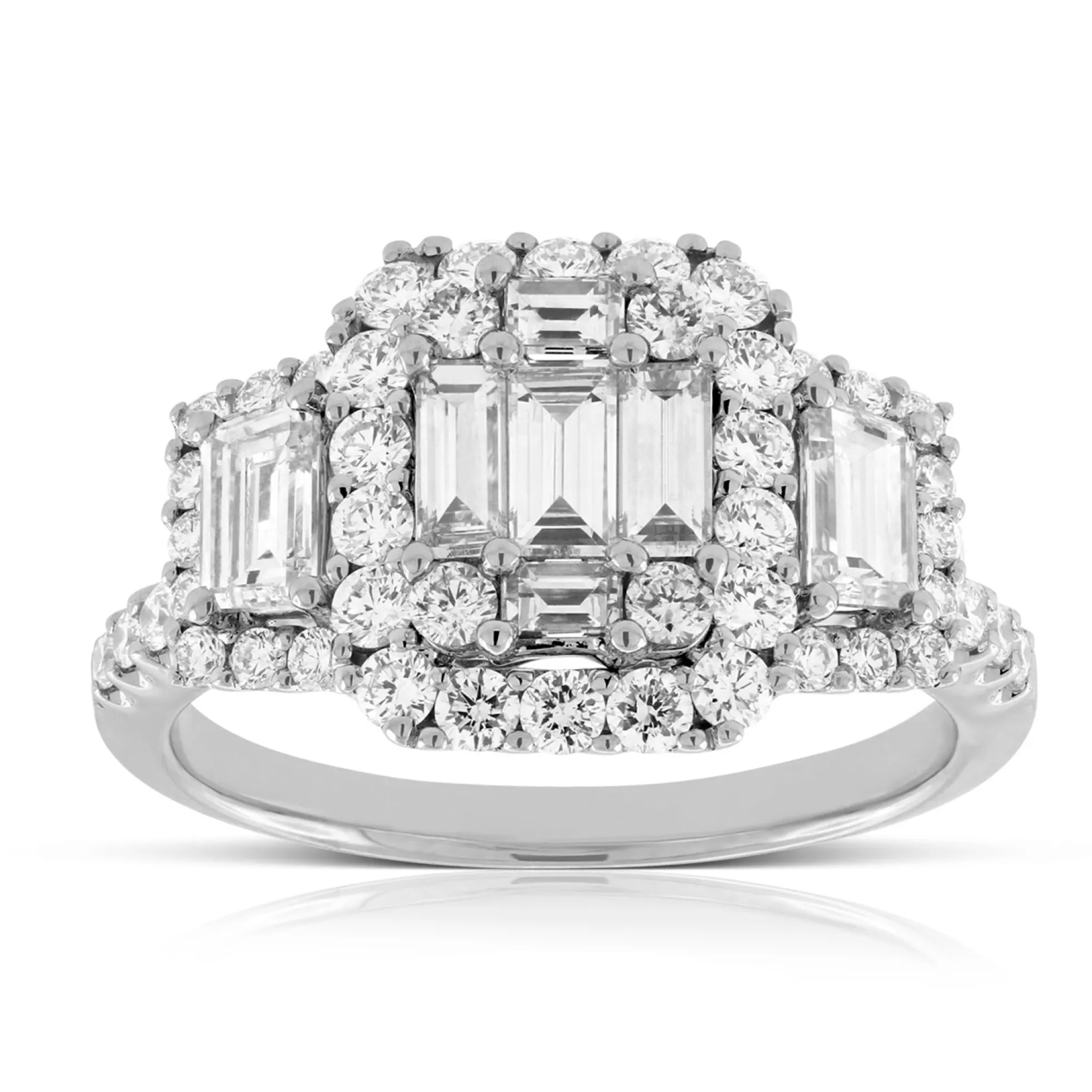 Diamond Cluster Halo Ring 14K