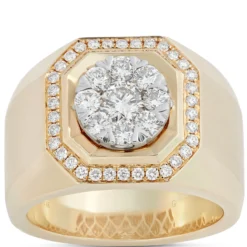 Diamond Cluster Halo Ring, 14K Gold