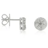 Diamond Cluster Halo Stud Earrings 14K