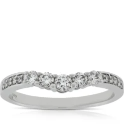 Diamond Contour Wedding Band 14K
