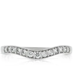 Diamond Contour Wedding Band 14K