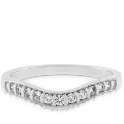 Diamond Contour Wedding Band 14K