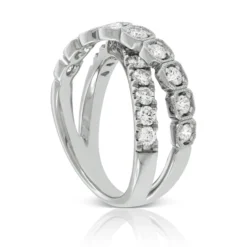 Diamond Crossover Band 14K