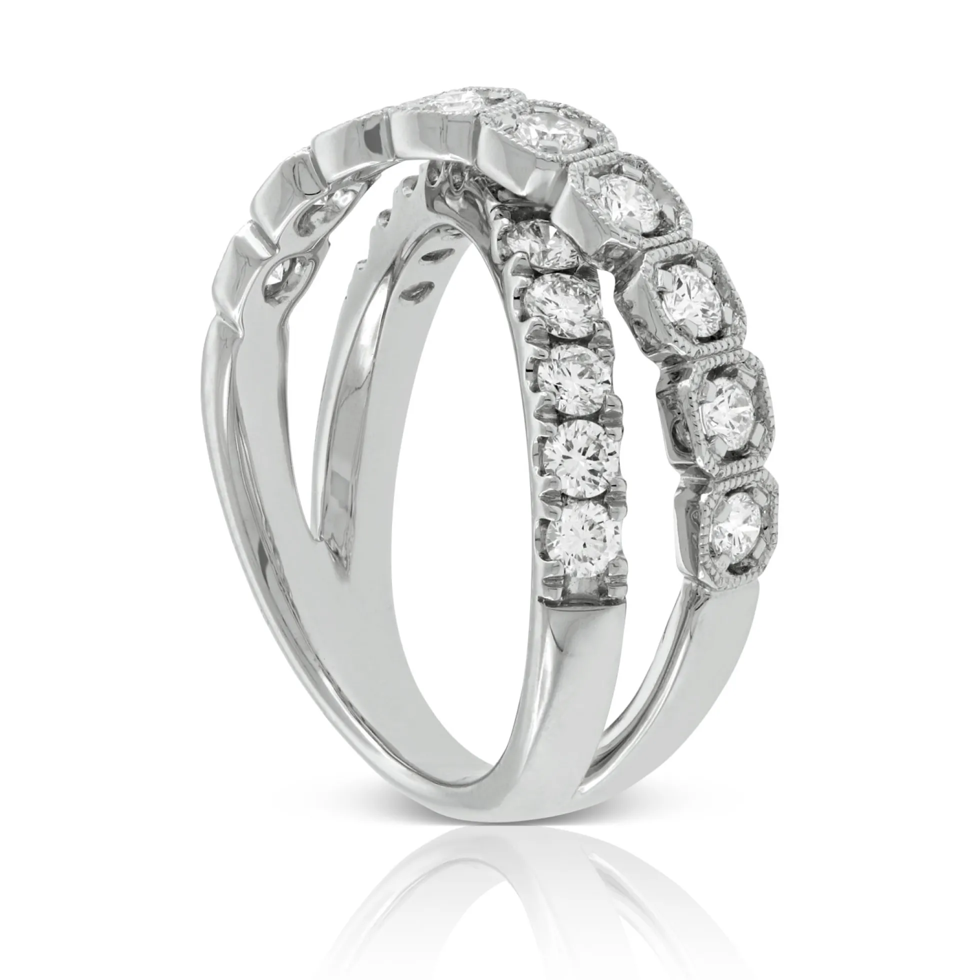 Diamond Crossover Band 14K