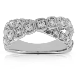 Diamond Crossover Band 14K