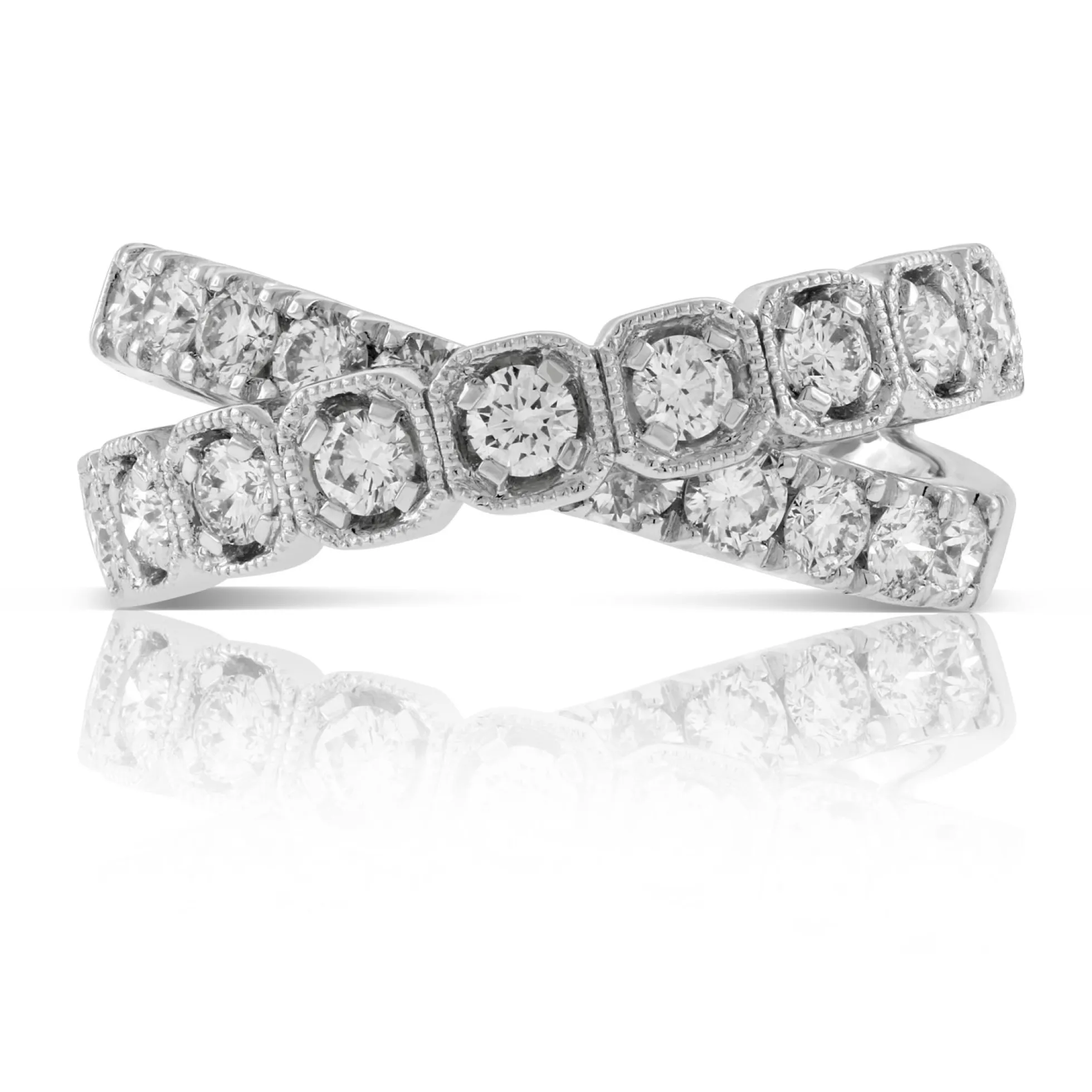 Diamond Crossover Band 14K