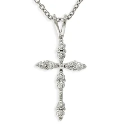 Diamond Cross Pendant 14K