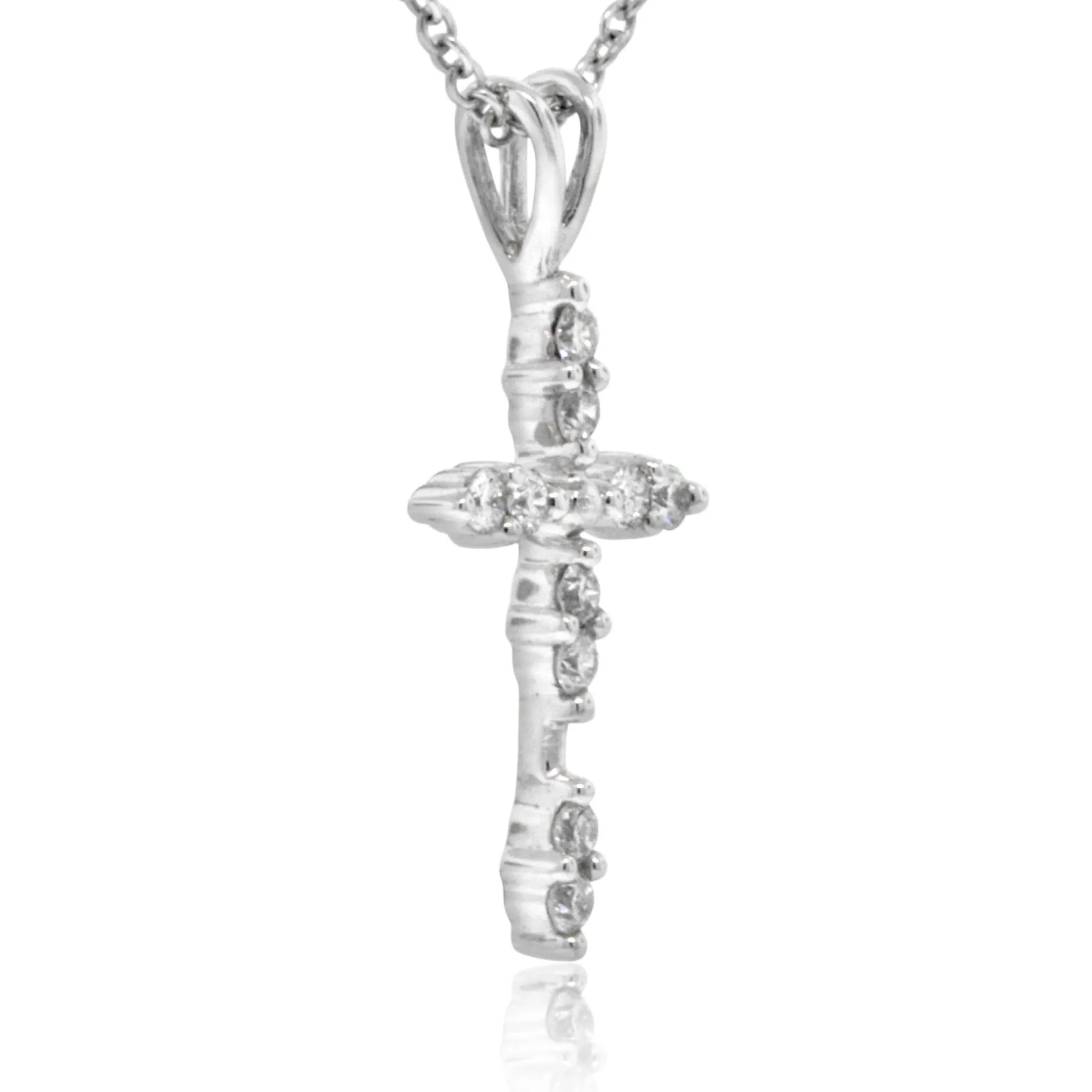 Diamond Cross Pendant 14K