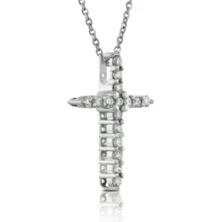 Diamond Cross Pendant 14K